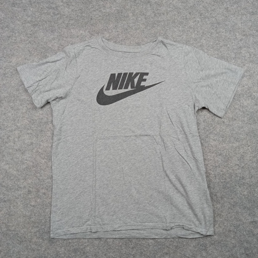 Nike Shirt Youth Large Gray Heather The Nike Tee Athletic Cut Swoosh Logo Cotton